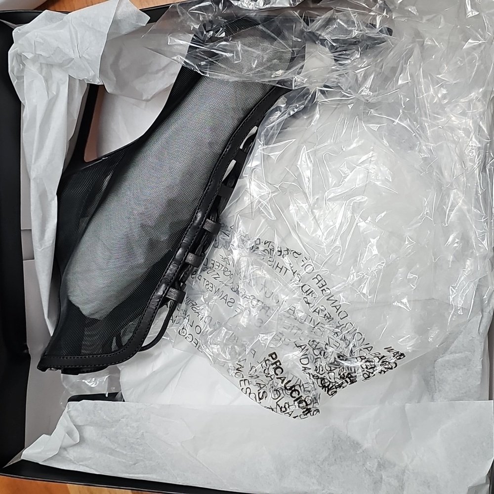 BCBGMaxAzria Black Mesh Lace-Up Peep-Toe Ankle Booties - Picture 2 of 10